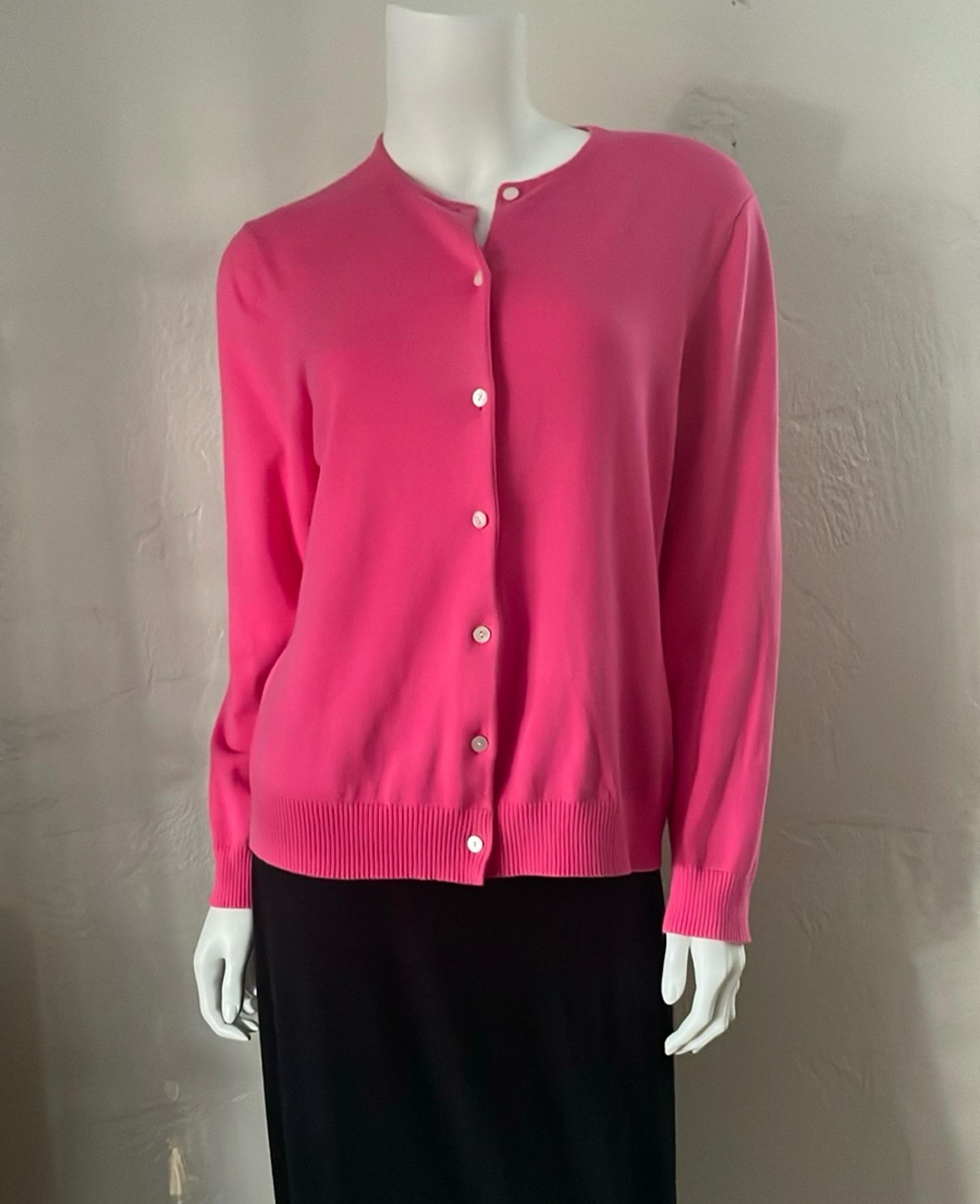 Lands' End Pink Cardigan Sweater