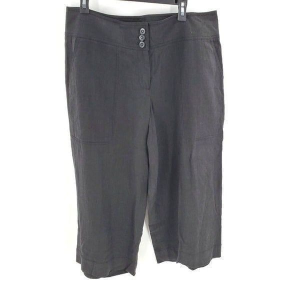 Magaschoni Collection Salon Z Womens Cropped Pant Wide Leg Black Size 14W