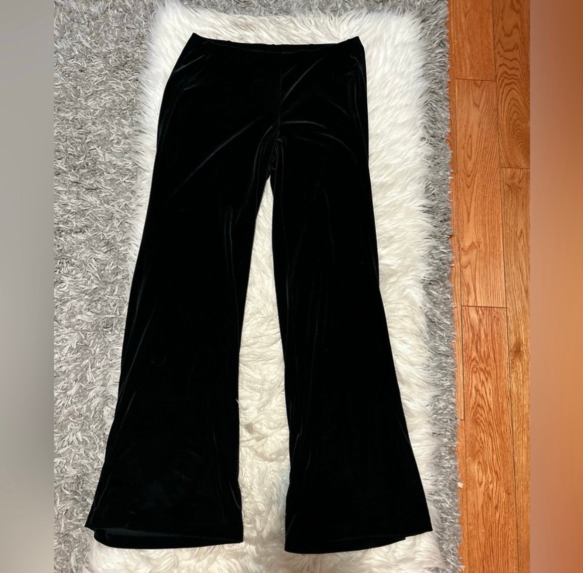 Black Velvet Flare Pants