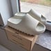 yeezy slide onyx White fashion slippers. US 11