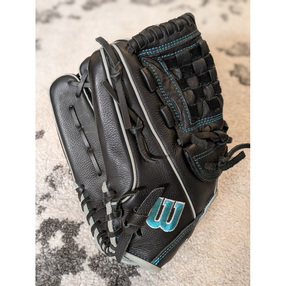 Wilson A500 12 Youth Baseball Softball Glove Left Throw A05LF2412 Black / Teal