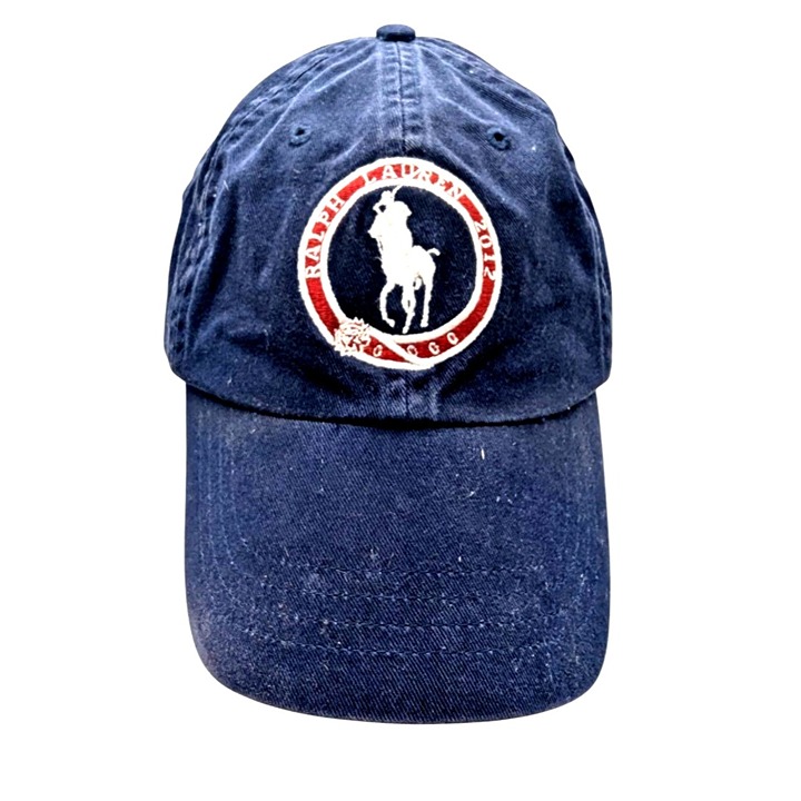 Ralph Lauren Navy Blue Polo Hat W Embroidered Logo USA Olympic Patch Adj Strapba