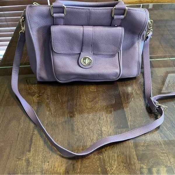 ORA DELPHINE Kelly Crossbody Satchel Bag With Strap Purple