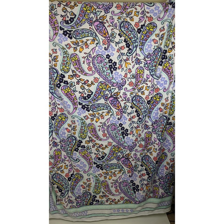 Vera Bradley Purple Paisley Plush Micro Fleece Throw Blanket Floral Design 66x96