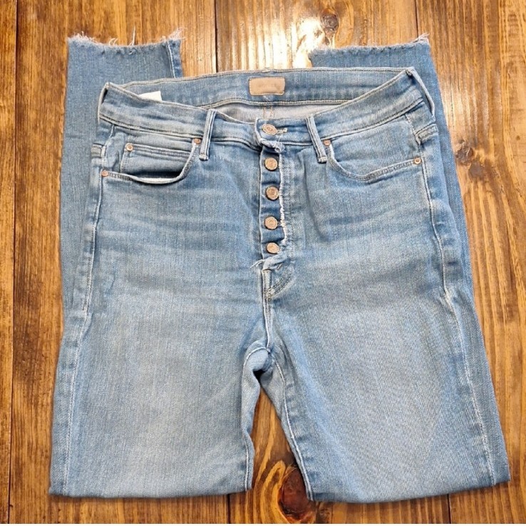 Mother Jeans The Fly Cut Stunner Ankle Fray Jean Size 28