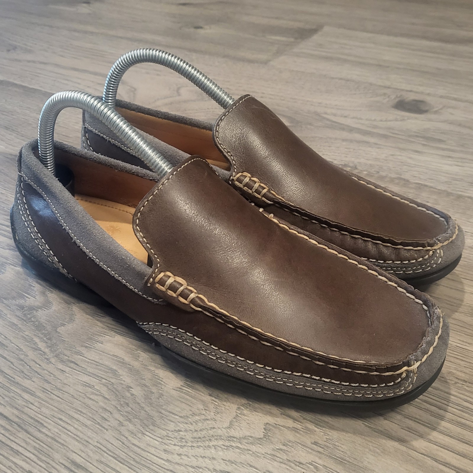 Tommy Bahama Brown Leather Slip On Driving Loafers Size 8 EUC