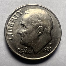 Roosevelt Dime 1989 P Die Chip Error