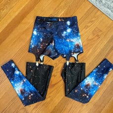 Blackmilk Galaxy suspender leggings