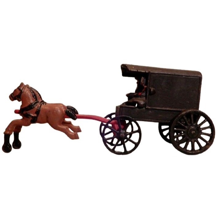 Amish Buggy and Horse two Pieces Cast Iron