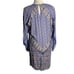 BCBG Bardot Printed Long Sleeve Dress S Blue Floral Lined Keyhole Pullover