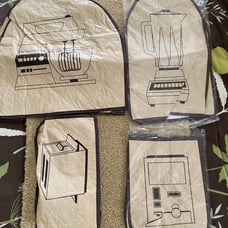 4 vtg quilted vinyl appliance covers mixer toaster can opener blender PROP new