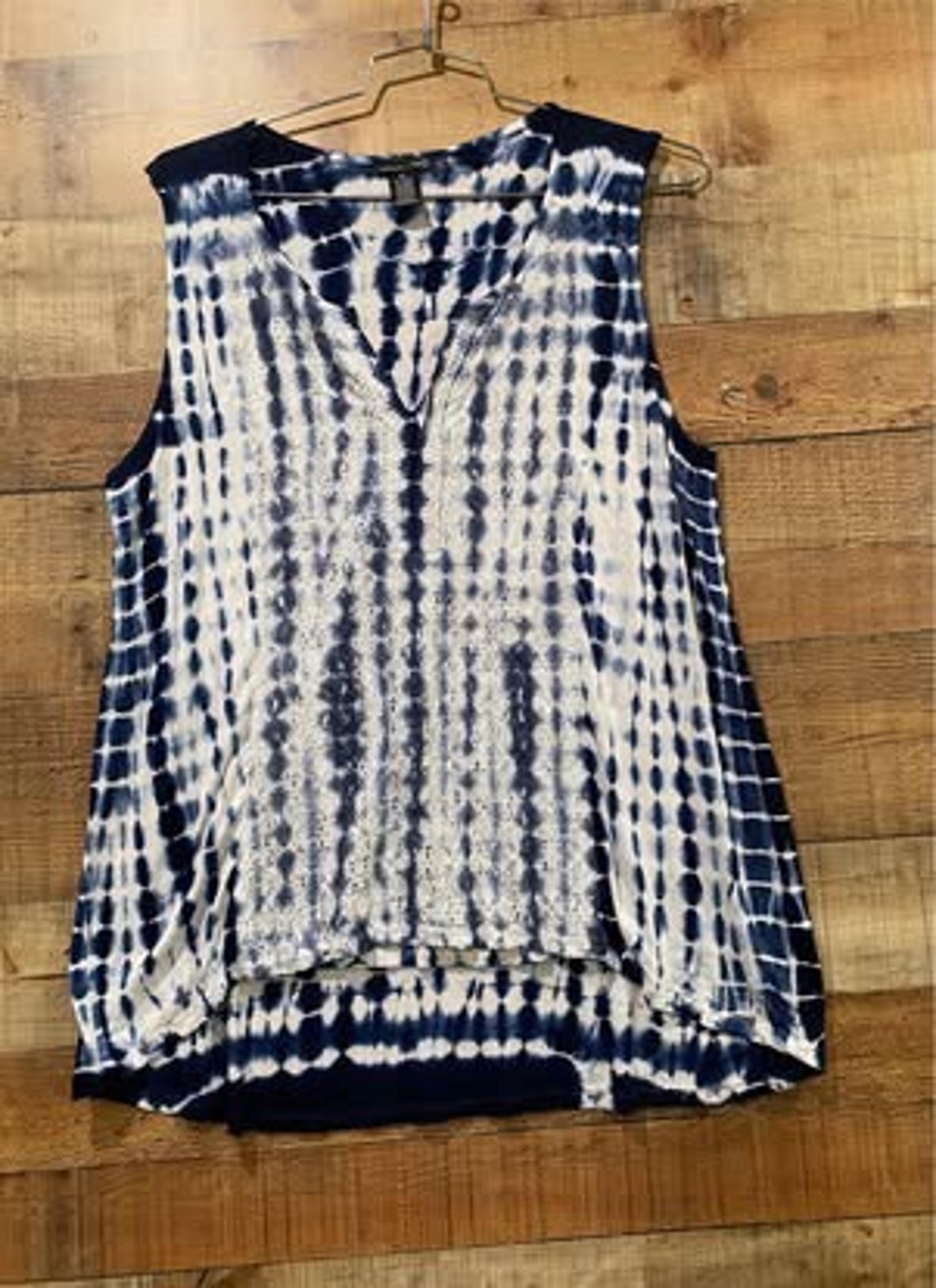 RXB Sleeveless Tie Dye Lace Eyelet Embellished Top Size XL