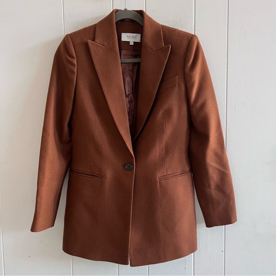 【海外限定】REISSウールジャケット☆Brittany Single-Breasted Reiss Single-Breasted Textured Suit Jacket Wool-Blend in