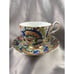 Cup and Saucer England Bone China Jackson and Gosling Blue Paisley Floral VTG