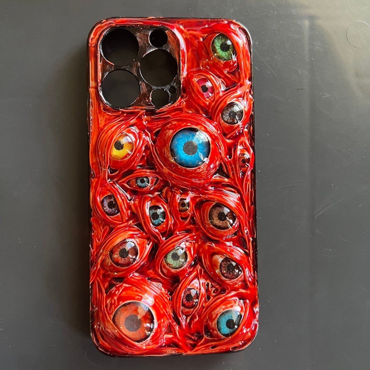 Handmade Cthulhu Mythos Bloody Eyes 3D Halloween iPhone 13 Pro Case