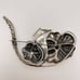 Large Vintage Sterling Silver Pansy Brooch