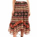 Love the Label Mia Side Zip Tiered Lined Midi Skirt Black Boho Large Large NEW