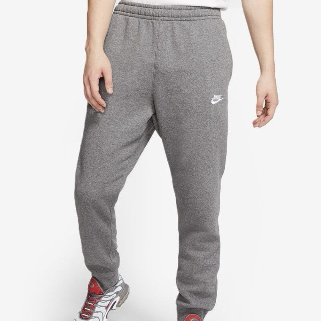 Nike Sportswear Club Fleece Men’s Size L Charcoal Heather Comfort Jogger Pants