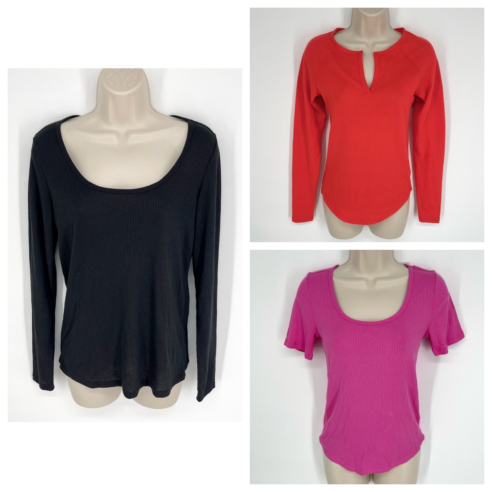 Jenni NEW 3 Pc Bundle Sleep Shirts Mixed Styles Size XS Pink Black Orange Comfy