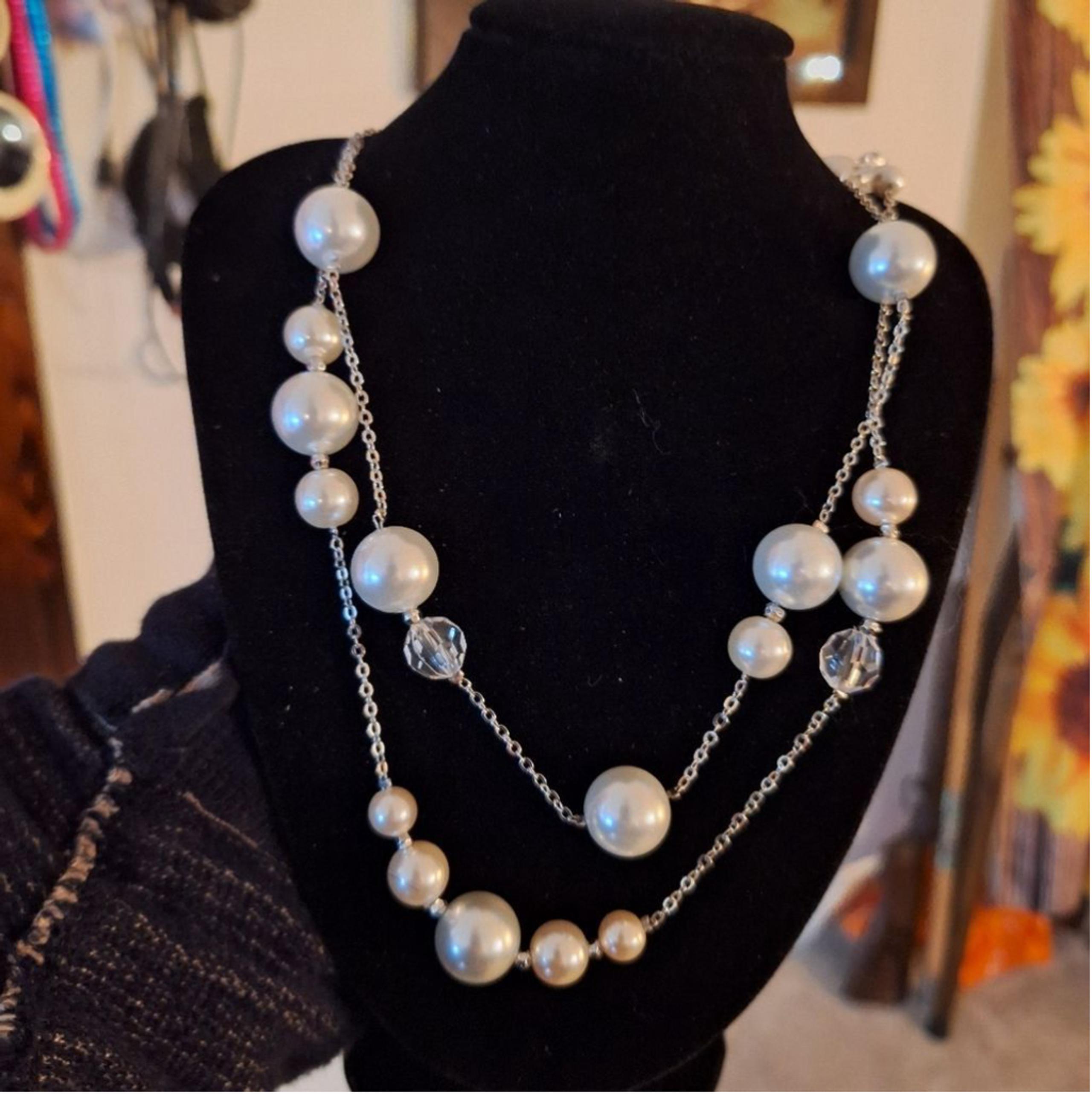 THE LIMITED LONG SWEATER NECKLACE WITH PEARLS