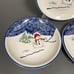 Thomson Pottery Dinner Plates Snowman Blue White 10 Snow Lot of 3