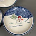 Thomson Pottery Dinner Plates Snowman Blue White 10 Snow Lot of 3