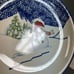 Thomson Pottery Dinner Plates Snowman Blue White 10 Snow Lot of 3