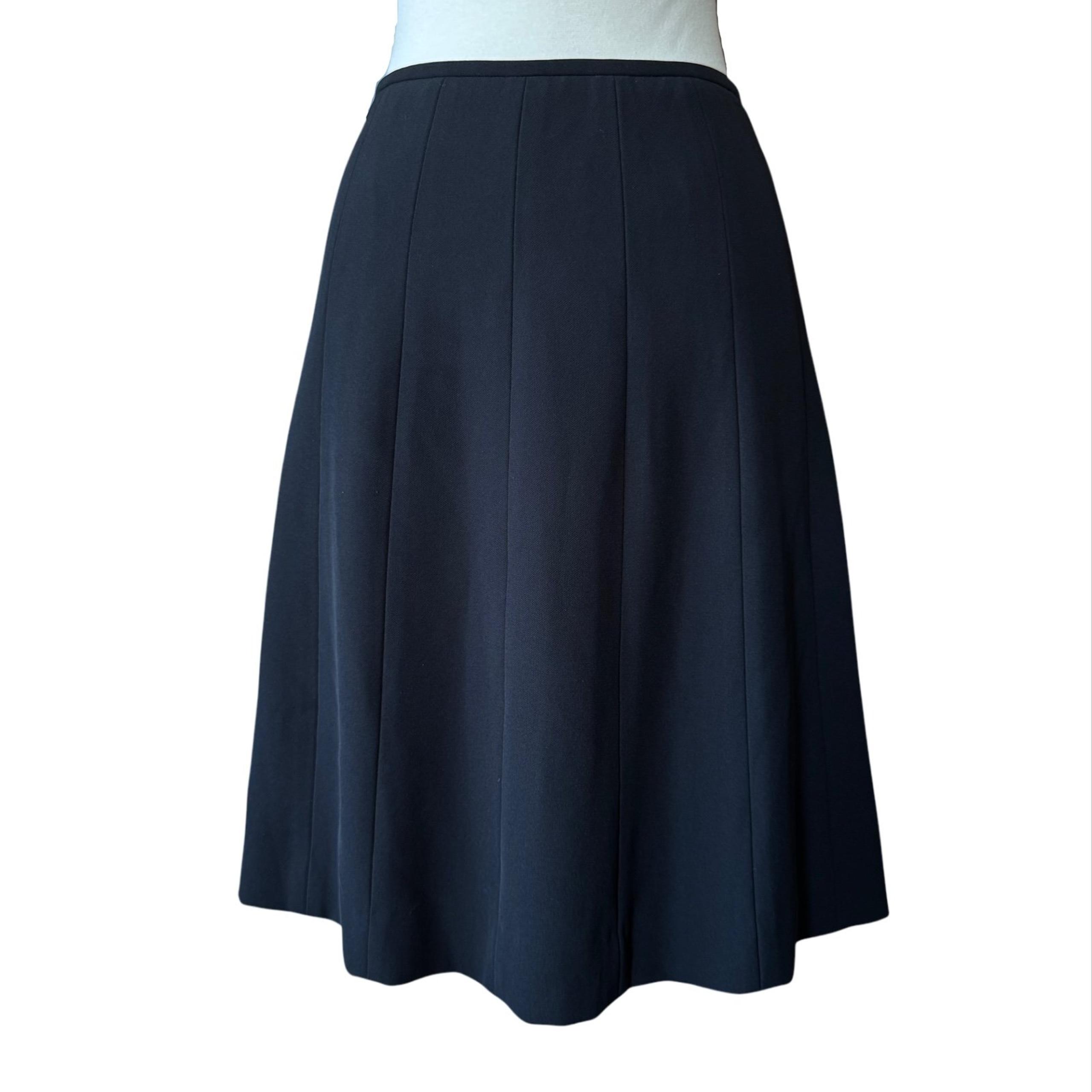 Vintage Petite Sophisticate size 0 Black Skirt Knee Length A-Line Corporate Goth