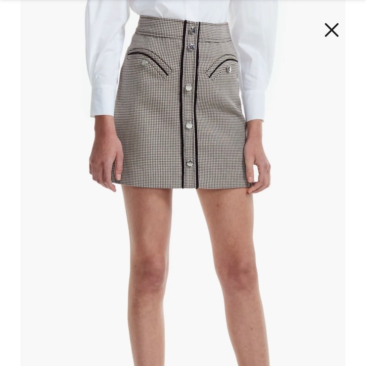 Maje Joldi Houndstooth Mini Skirt