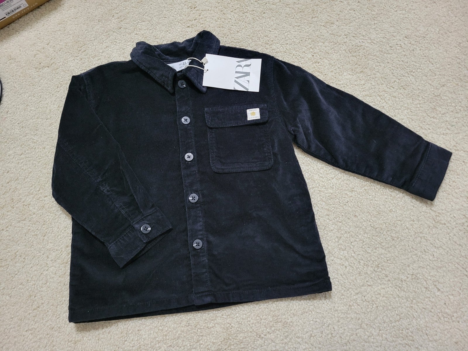 Zara kids boys DOUBLE POCKET CORDUROY OVERSHIRT jacket. Size 2-3t