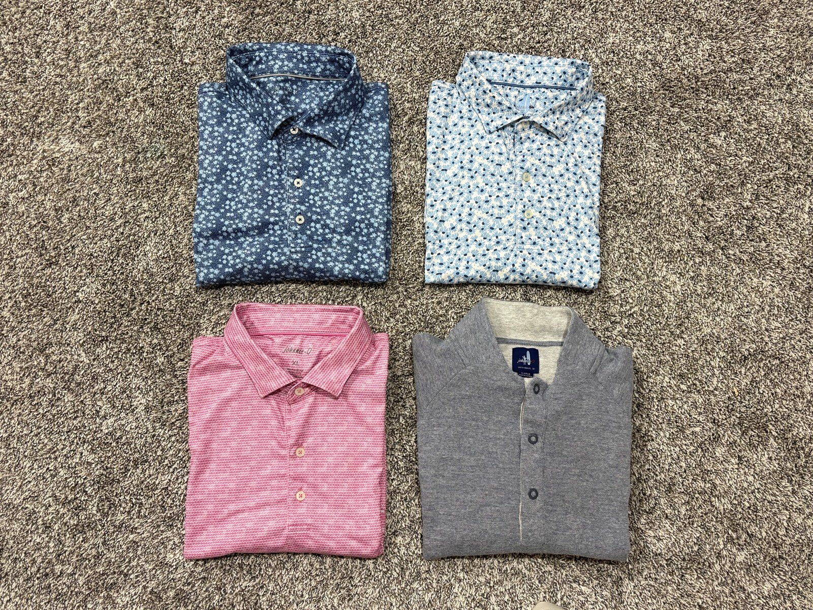 Men’s JOHNNIE-O Sweater & Golf Polos - Size XL - Qty 4