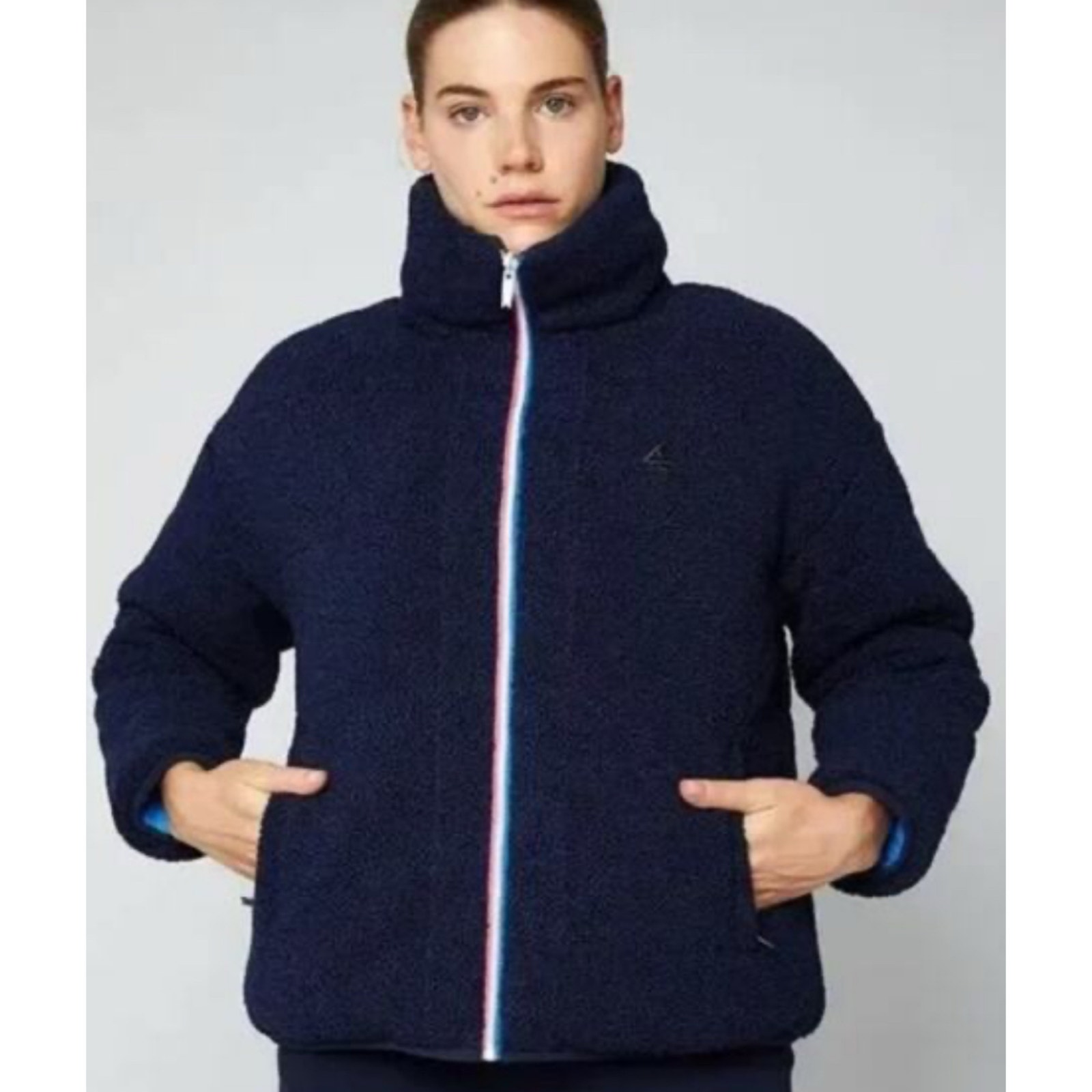 FOURLAPS Blue Polar Quilted Sherpa Reversible Jacket Navy White Women's S