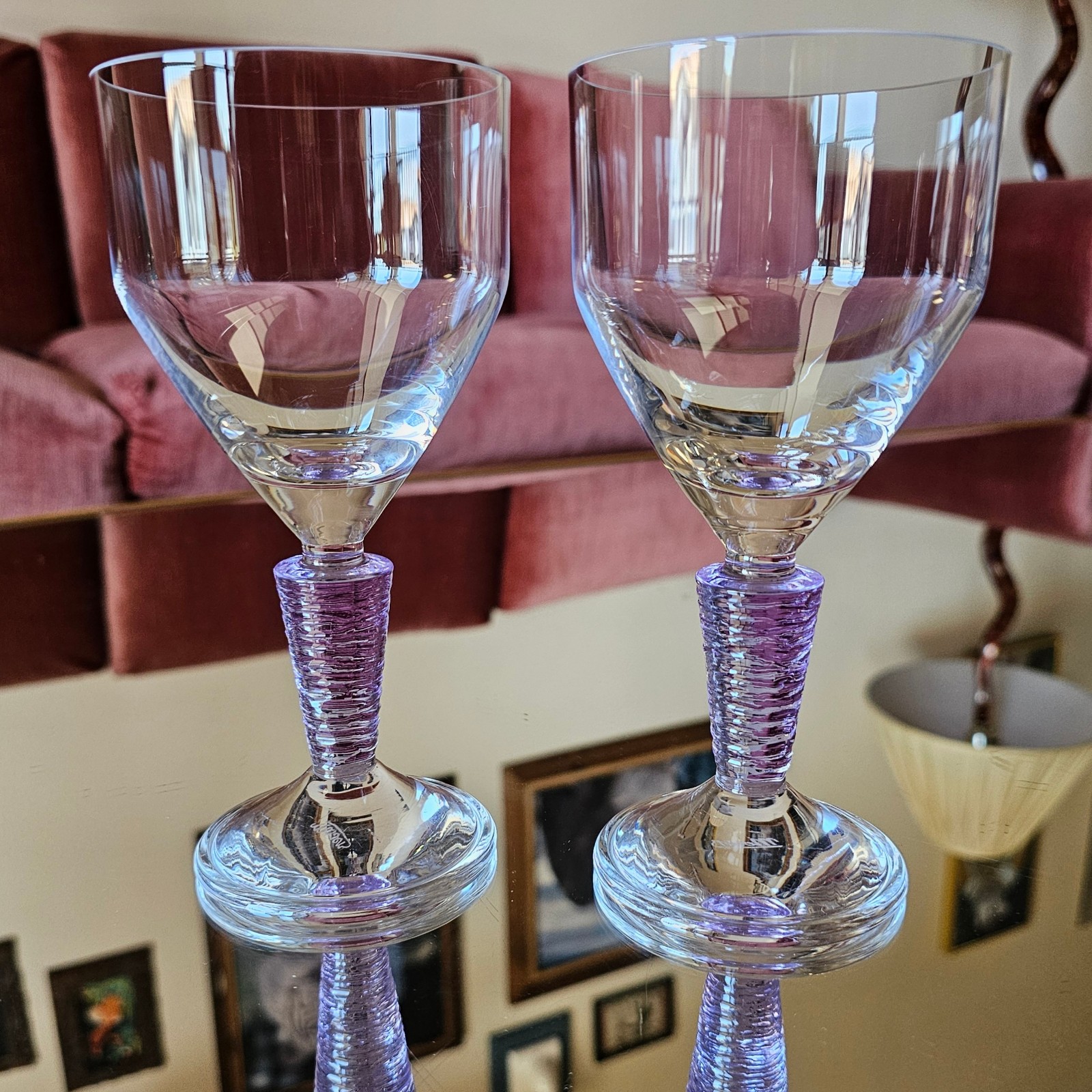Vintage Moser Alexandrite Wine Glasses