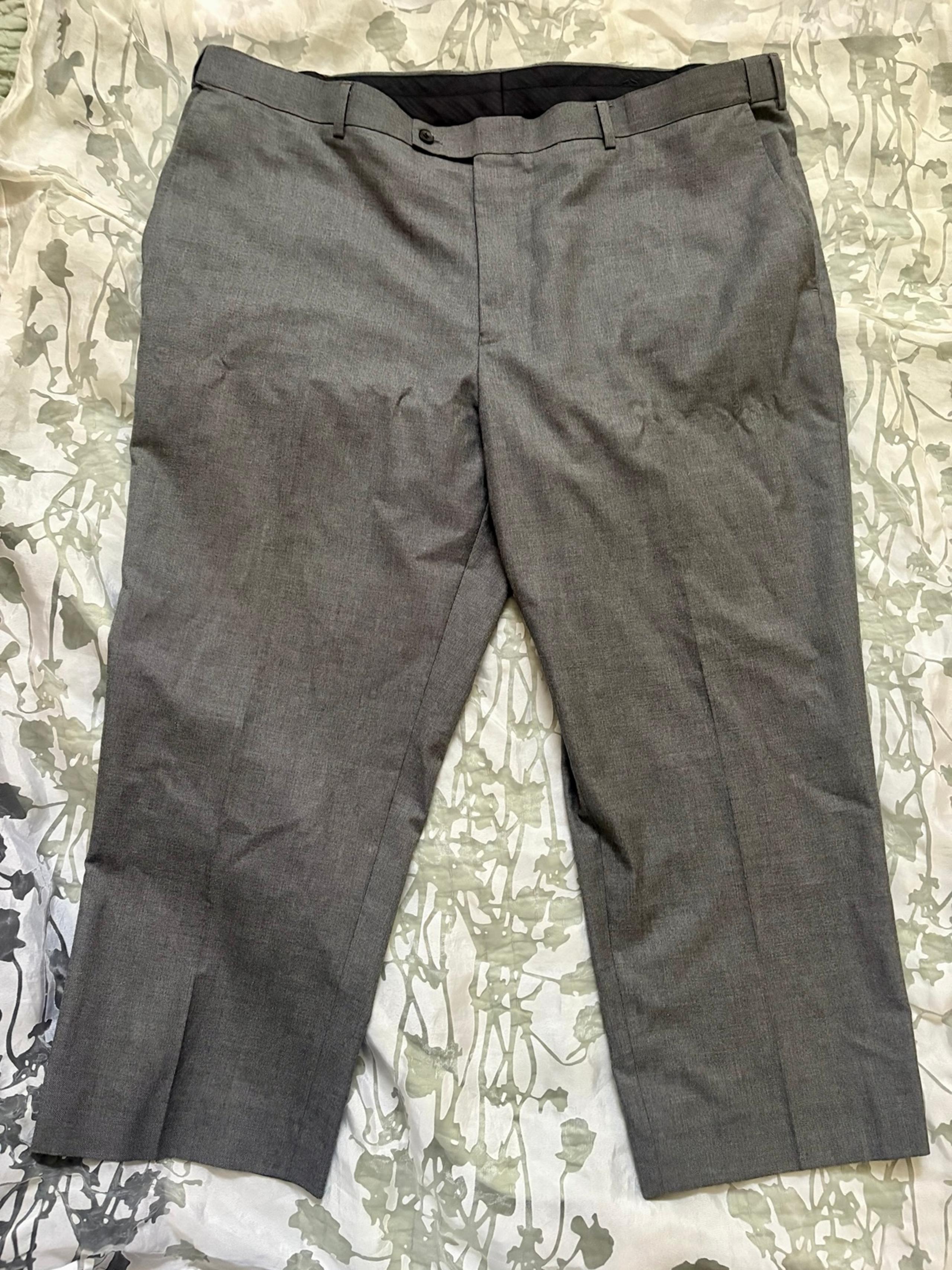 Alexander Julian Men’s Dark Gray Slacks Dress Pants 46x30 Flat Front