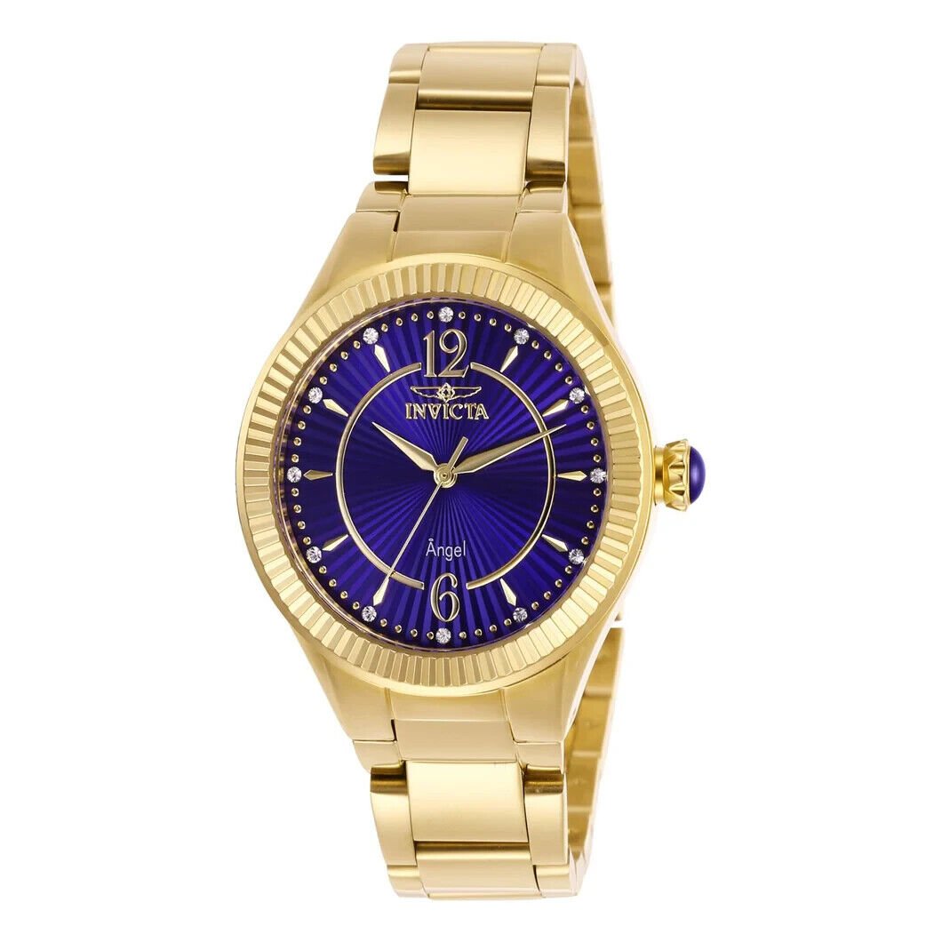 895 MSRP- Invicta Womens Angel Blue Dial Gold Tone Quartz - No Box and Papers