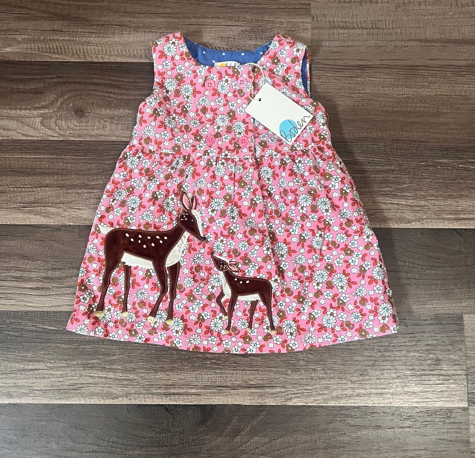 MINI boden vintage daisy deer dress 0-3 months
