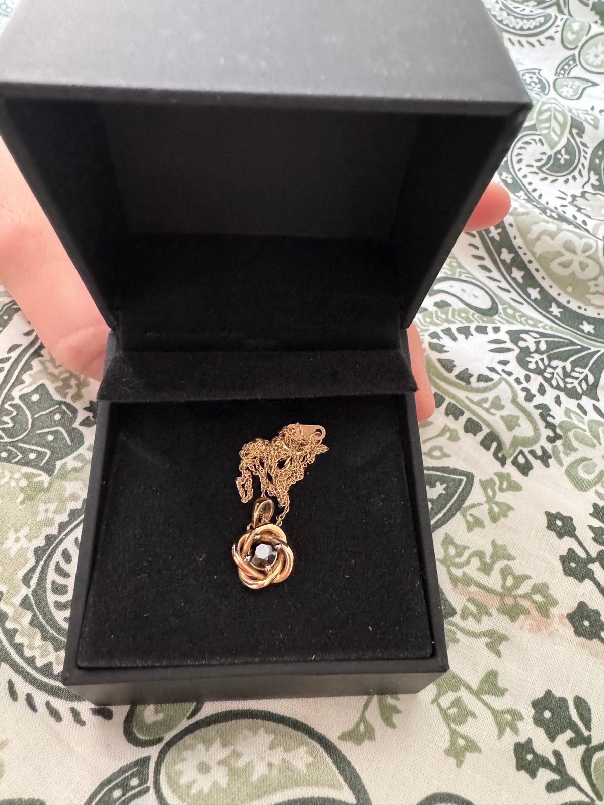 Zales 3/8 CT. Black Diamond Solitaire Love Knot Pendant in 10K Rose Gold