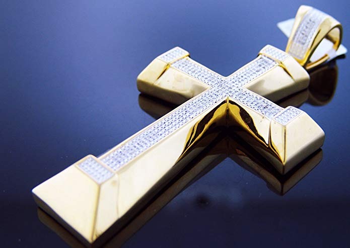 Mens Cross Pendant White Diamonds 0.50ct