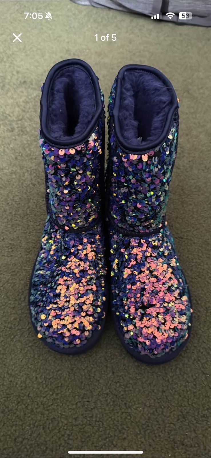 UGG CLASSIC SHORT STELLAR SEQUIN MEDALLION BOOTS - WOMEN'S