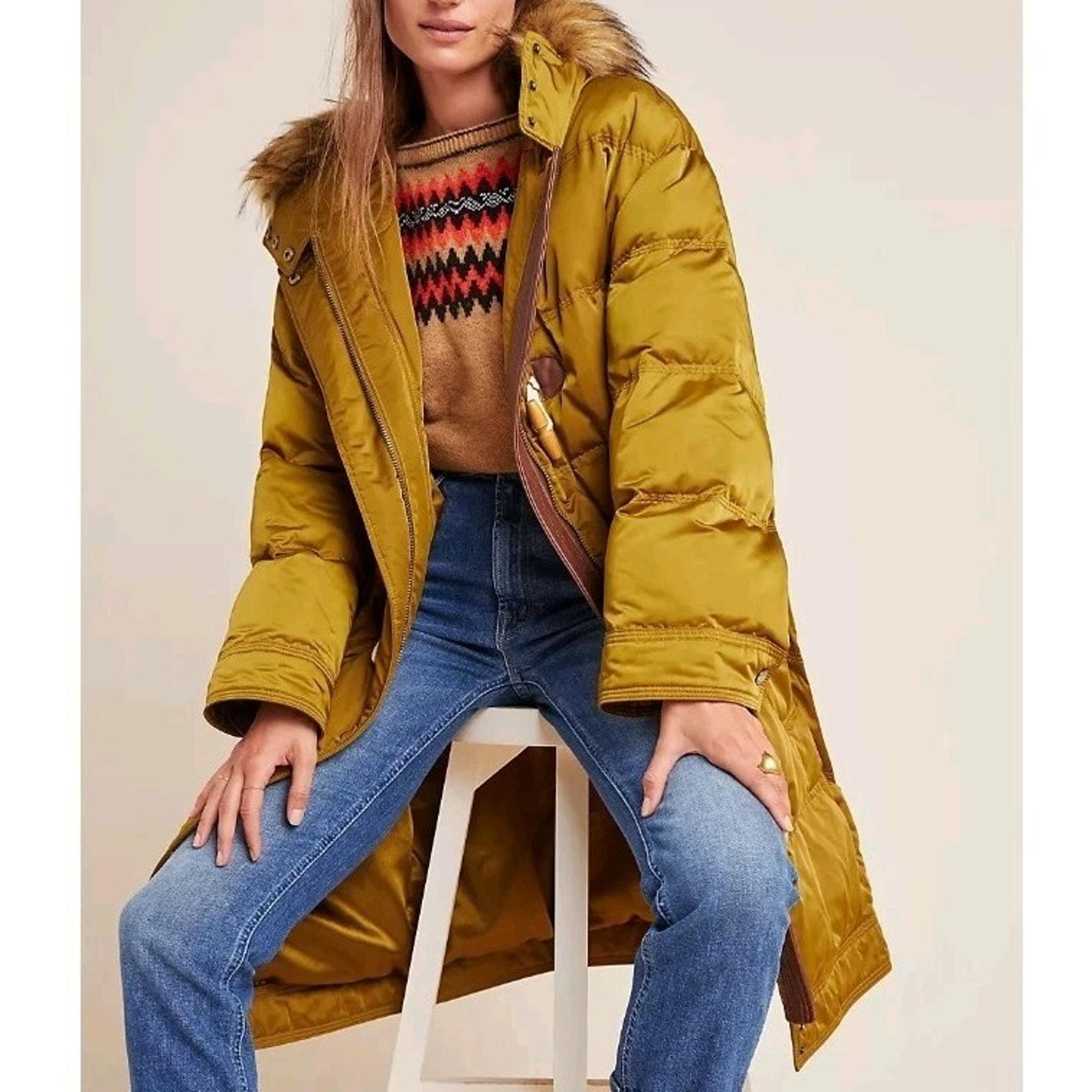 Anthropologie Coraline Long Down Puffer Coat By Avec Les Filles Women's Medium