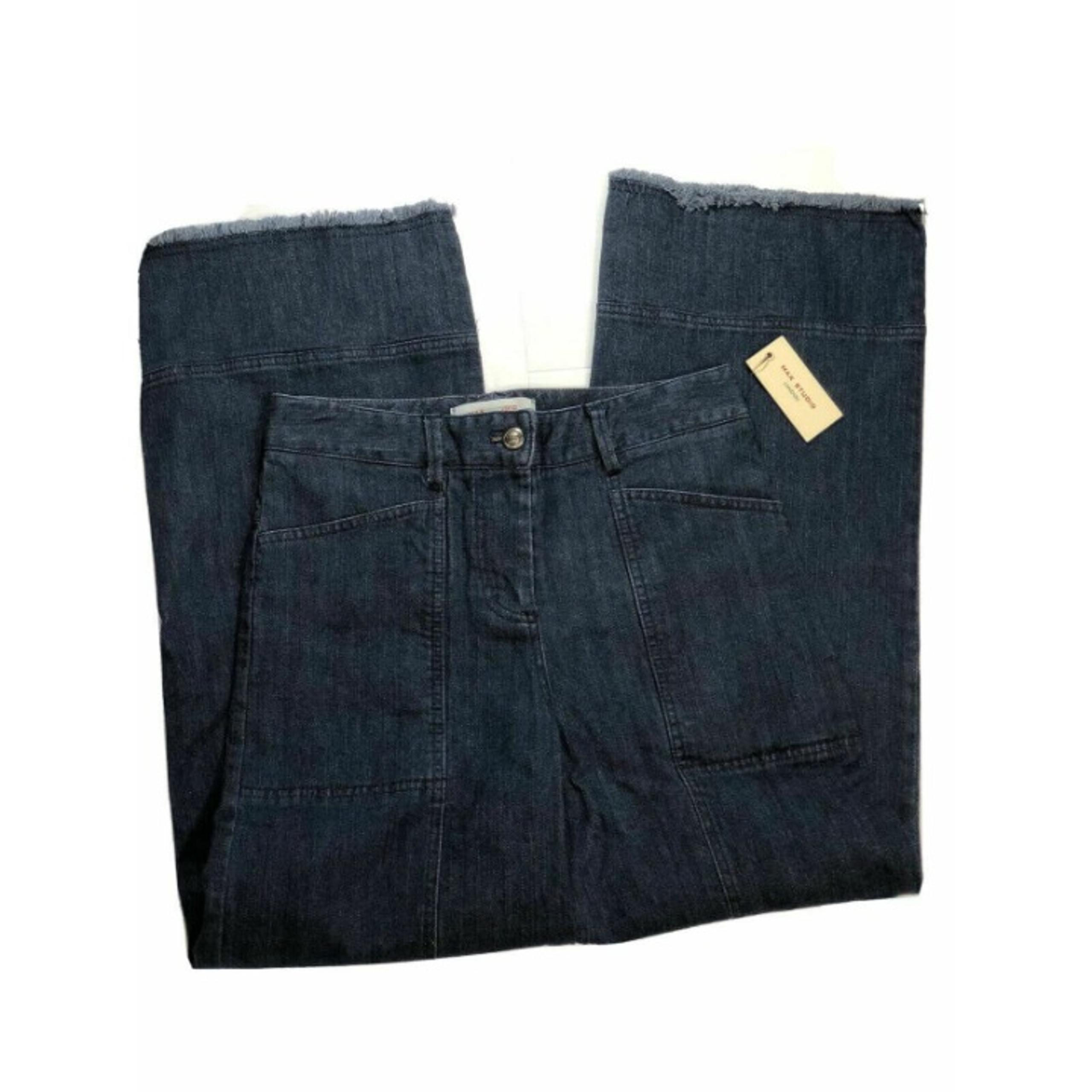 Max Studio London Wide-Leg Philomene Indigo Mid Rise Jeans Size 25 26 28 BCH14