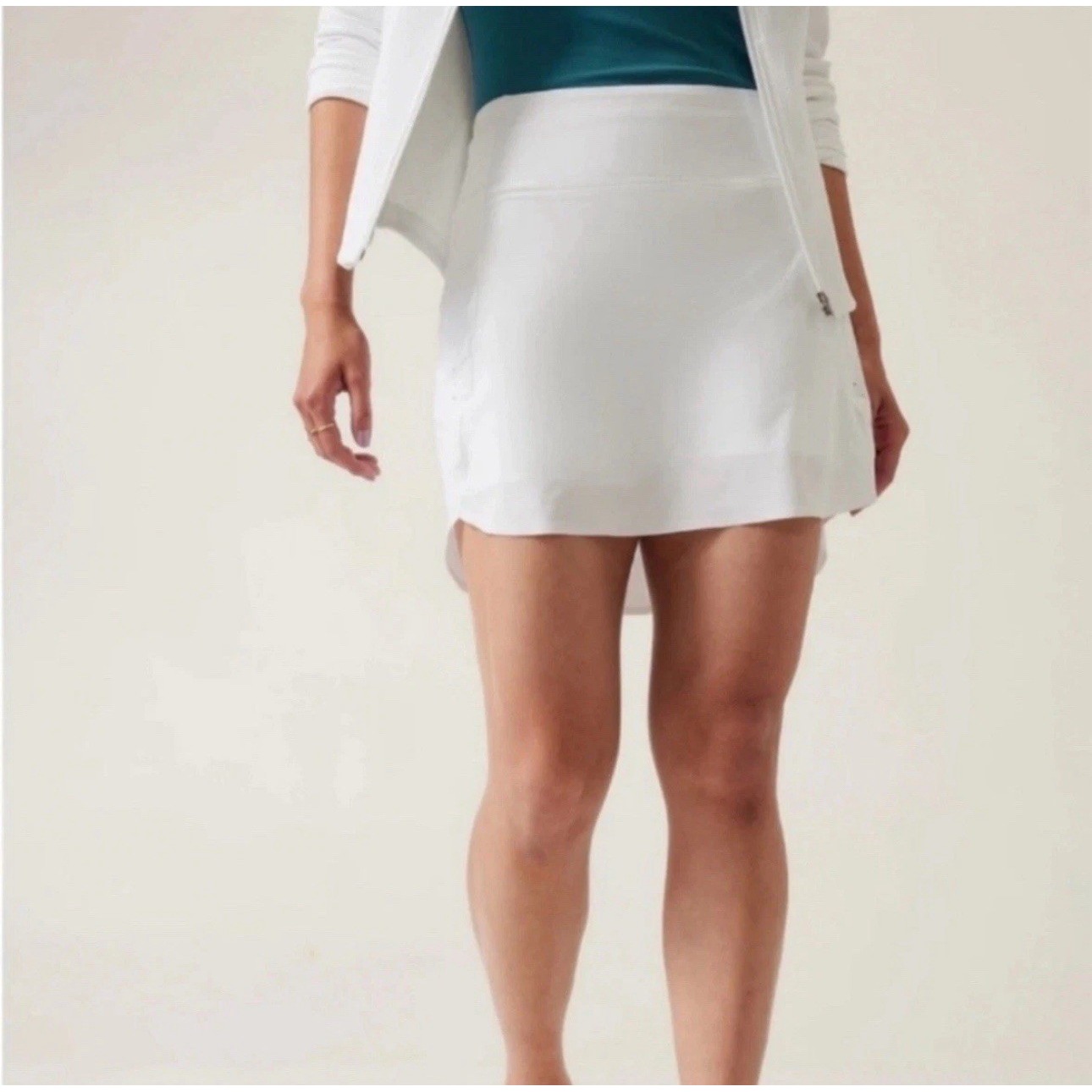 Athleta Womens White Run With It 16 Skort Skirt Size 2X Pull On Stretch NWOT