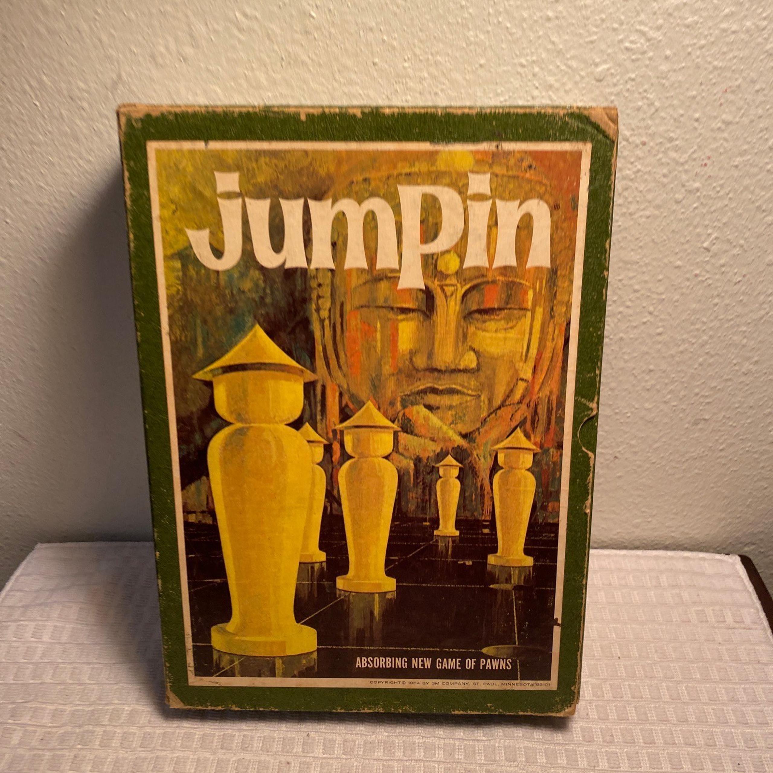 Jumpin Vintage 3M Bookshelf Board Game 1964 Absorbing Game of Pawns Complete