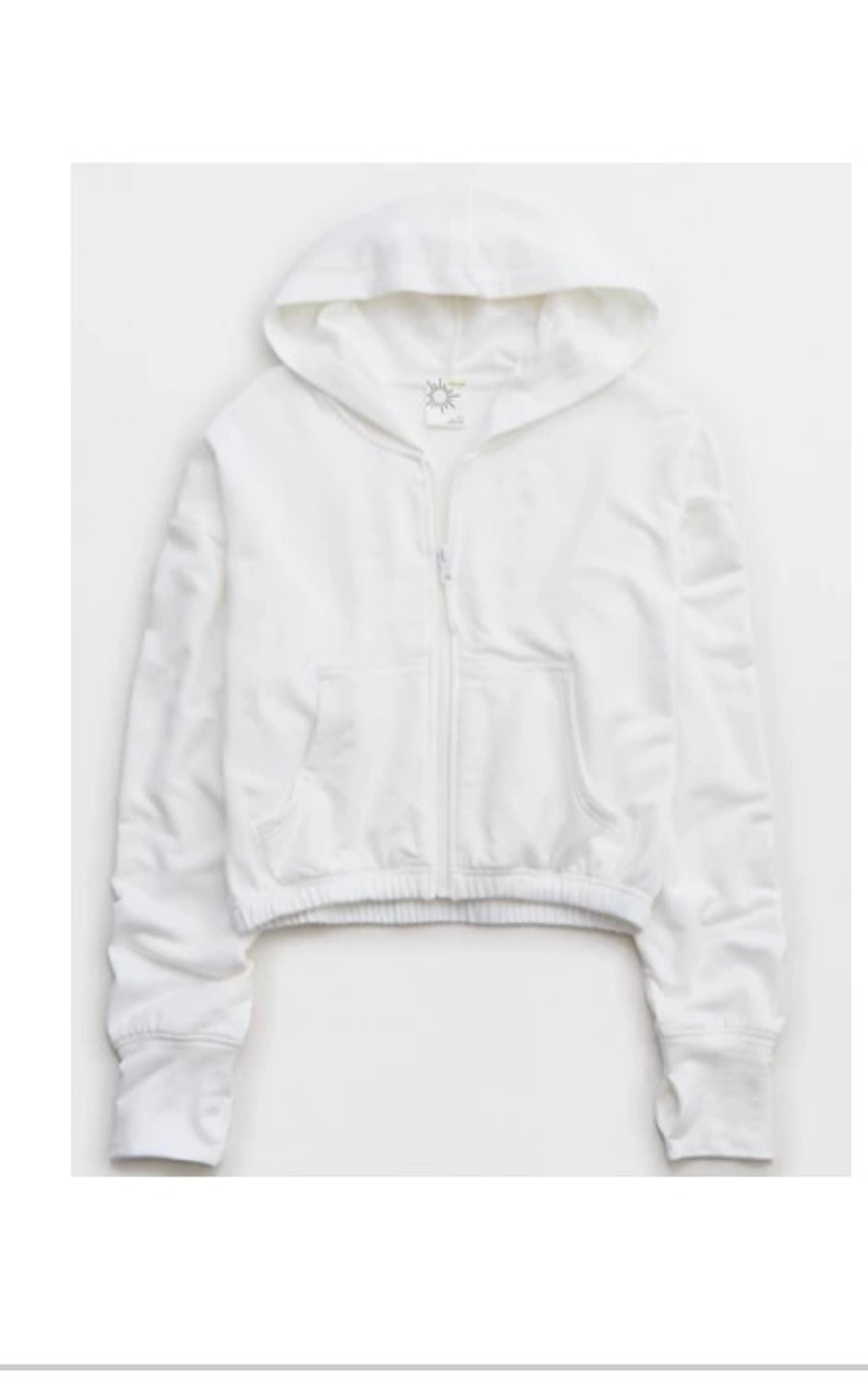 aerie offline cropped full zip hoodie
