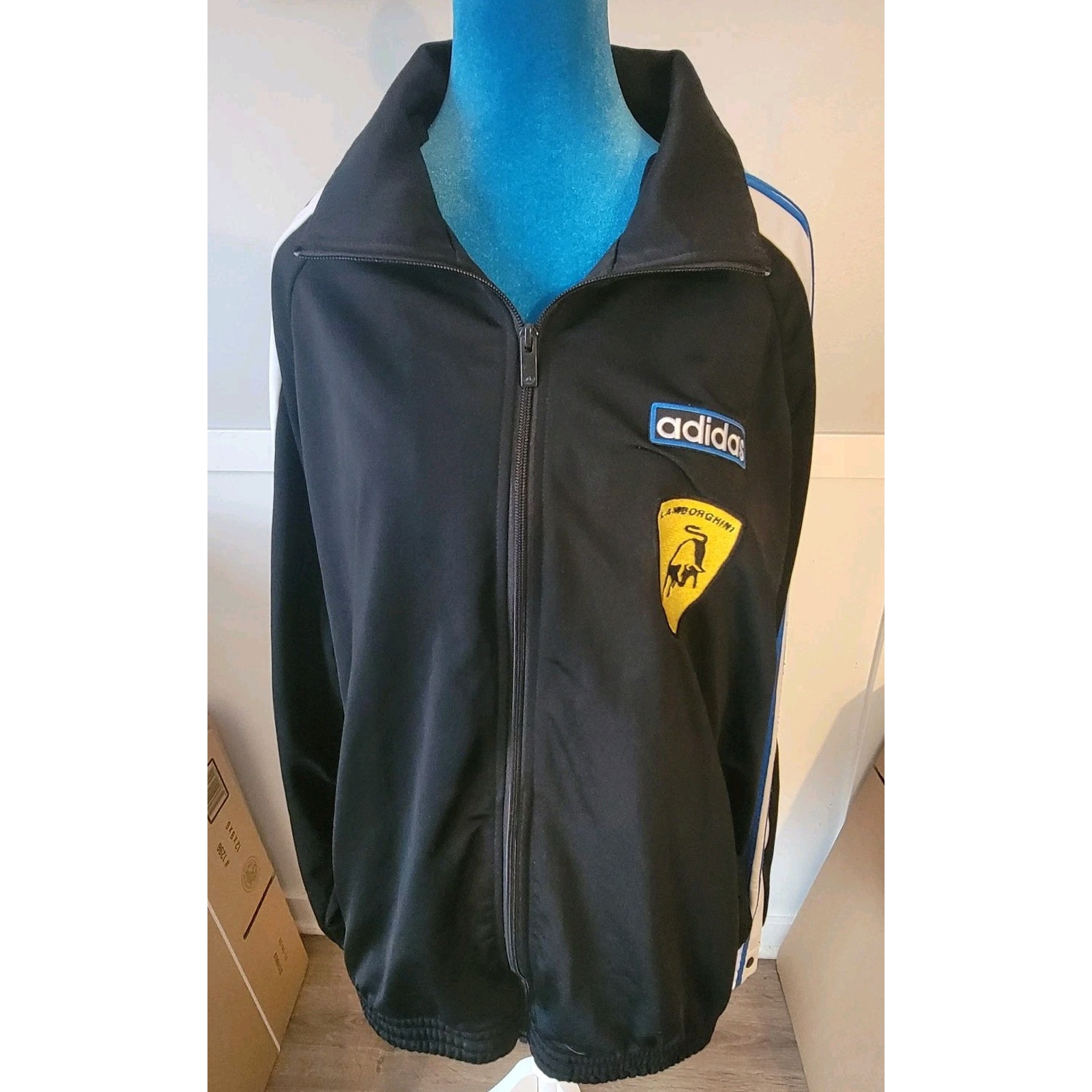 Adidas Lamborghini Track Men's Jacket Embroidered Black XL Rare
