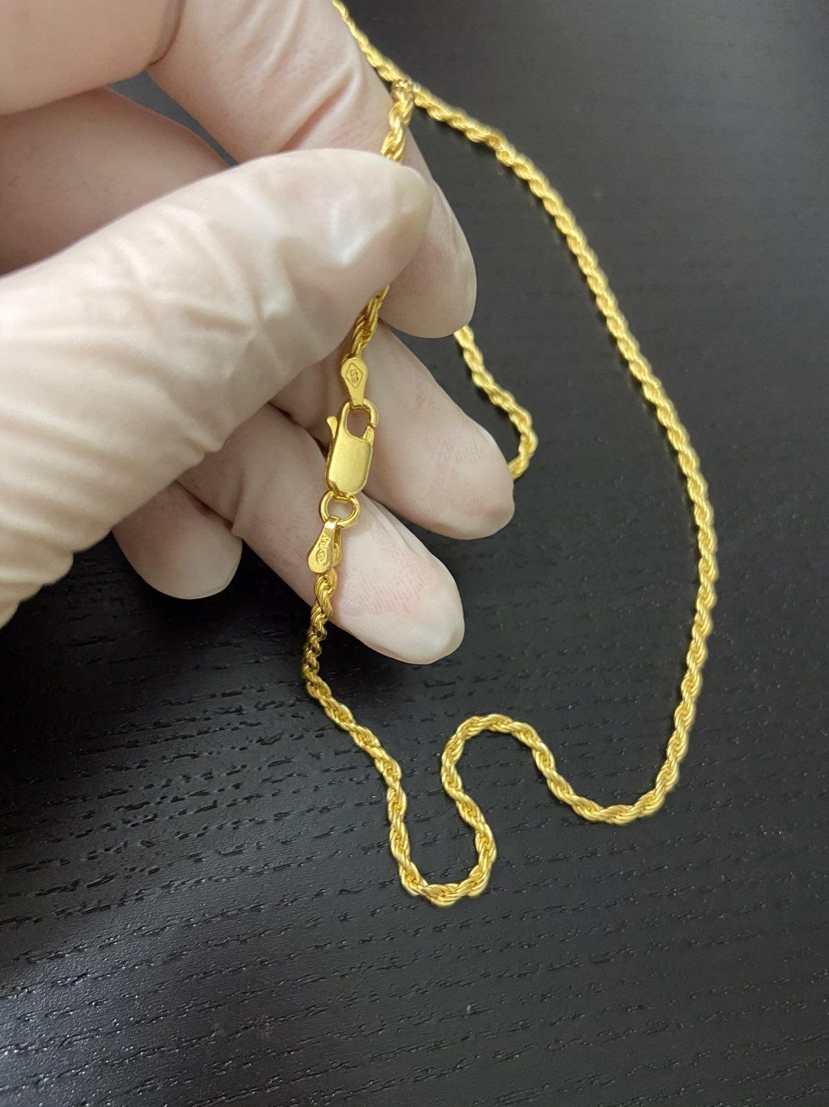 20 14k gold over 925 sterling rope chain