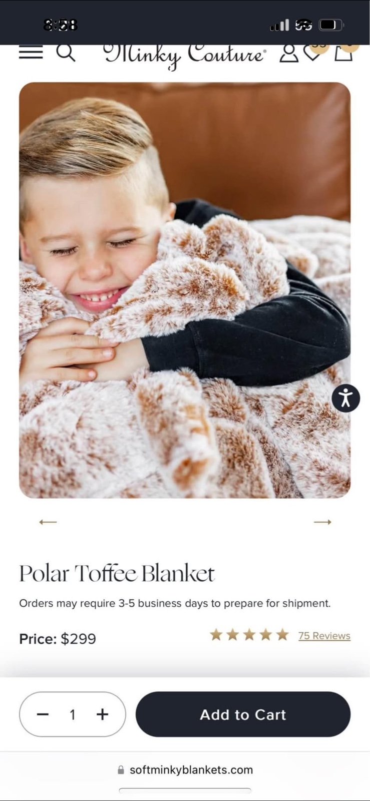 Minky Couture Urban Polar Toffee Designer Blanket Luxury Throw