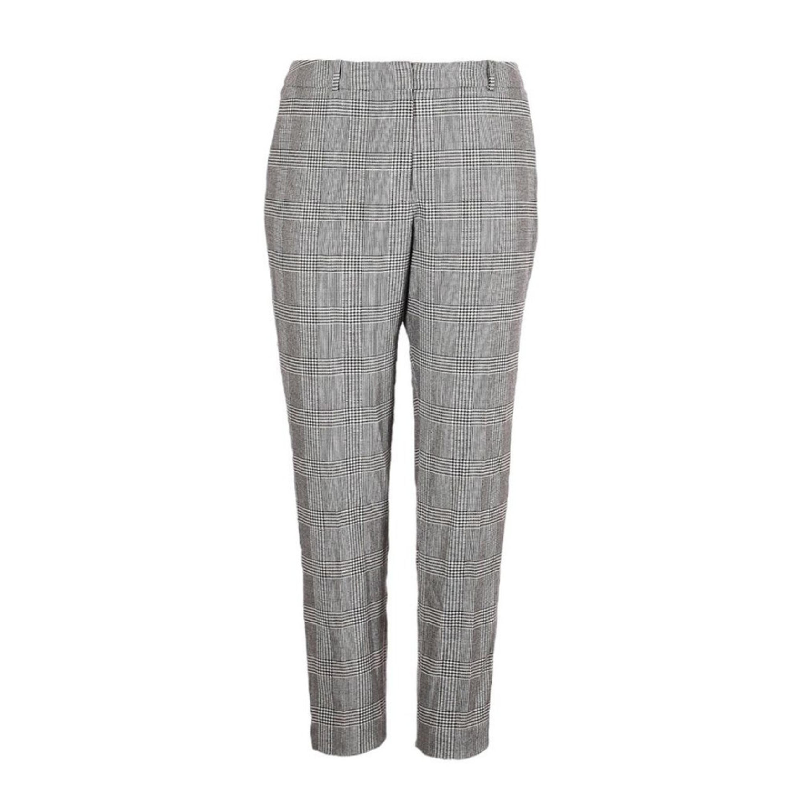 Hugo BOSS Tavela Micro Houndstooth Plaid Check Tailored Dress Pants 14 Black