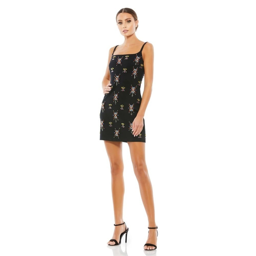 Size 8 Mac Duggal 10787 RHINESTONE SLEEVELESS MINI DRESS