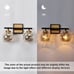 Black Gold 2 Light Bathroom Mercury Glass Vanity Light